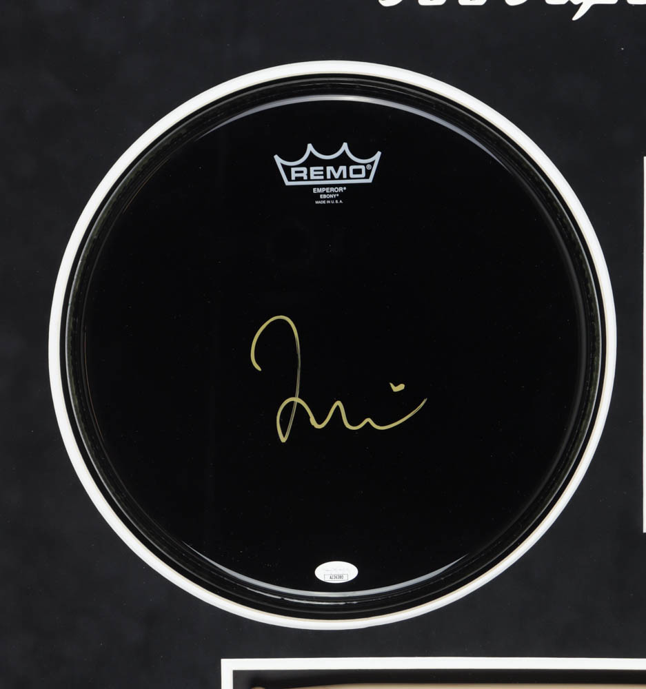 Taylor Hawkins Signed "Foo Fighters" Custom Framed Drumhead Display with (2) Artist Model Zildjian Drumsticks (JSA) at PristineAuction.com Taylor Hawkins Signed "Foo Fighters" Custom Framed Drumhead Display with (2) Artist Model Zildjian Drumsticks (JSA) at PristineAuction.com