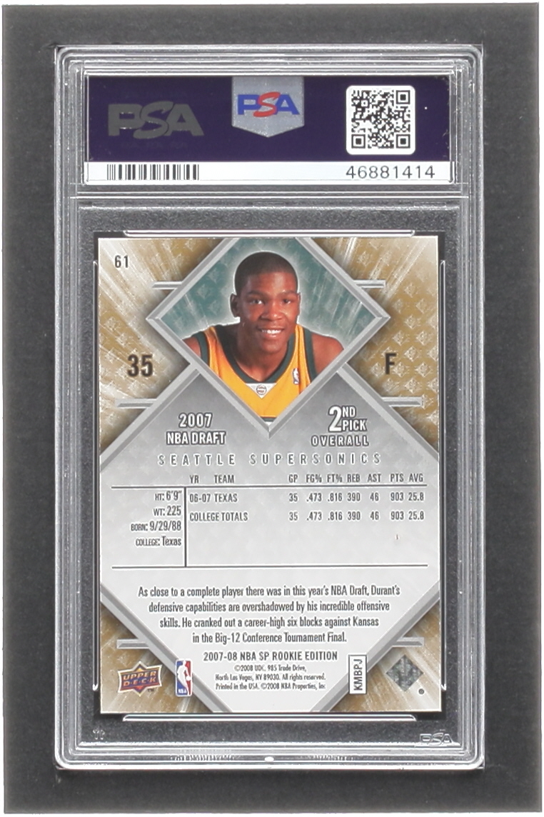 Kevin Durant 2007-08 SP Rookie Edition #61 RC (PSA 10) at PristineAuction.com Kevin Durant 2007-08 SP Rookie Edition #61 RC (PSA 10) at PristineAuction.com