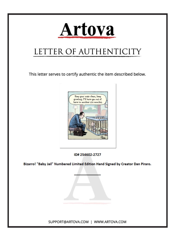 Bizarro "Baby Jail" LE 8x15 Giclee on Paper by Dan Piraro (Artova) at PristineAuction.com Bizarro "Baby Jail" LE 8x15 Giclee on Paper by Dan Piraro (Artova) at PristineAuction.com