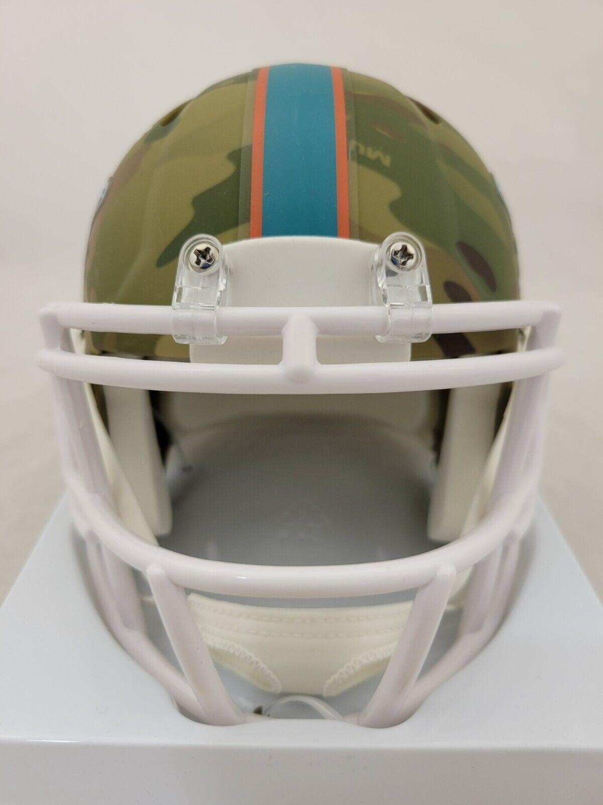 Jaylen Waddle Signed Dolphins Camo Alternate Speed Mini Helmet (Fanatics) at PristineAuction.com Jaylen Waddle Signed Dolphins Camo Alternate Speed Mini Helmet (Fanatics) at PristineAuction.com