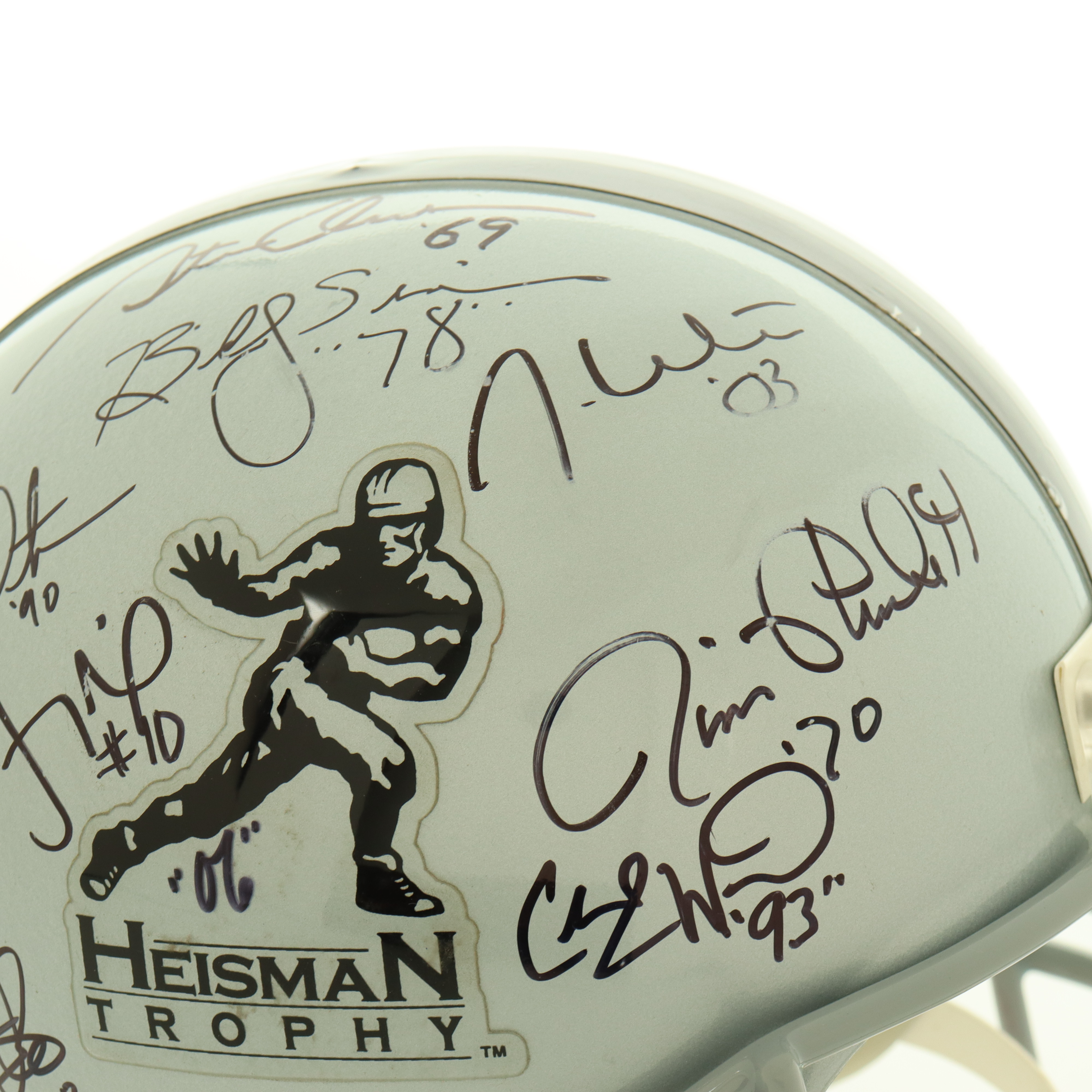 Heisman Trophy Winners Full-Size Helmet Signed by (11) with Paul Hornung, Billy Cannon, Ty Detmer, Steve Owens, Billy Sims (Beckett & JSA) at PristineAuction.com Heisman Trophy Winners Full-Size Helmet Signed by (11) with Paul Hornung, Billy Cannon, Ty Detmer, Steve Owens, Billy Sims (Beckett & JSA) at PristineAuction.com