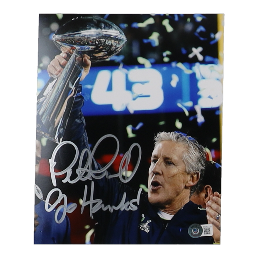 Pete Carroll Signed Seahawks 8x10 Photo Inscribed "Go Hawks!" (Beckett) at PristineAuction.com Pete Carroll Signed Seahawks 8x10 Photo Inscribed "Go Hawks!" (Beckett) at PristineAuction.com