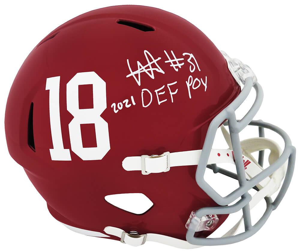 Will Anderson Signed Alabama Crimson Tide Full-Size Speed Helmet Inscribed "2021 DEF POY" (Beckett) at PristineAuction.com Will Anderson Signed Alabama Crimson Tide Full-Size Speed Helmet Inscribed "2021 DEF POY" (Beckett) at PristineAuction.com