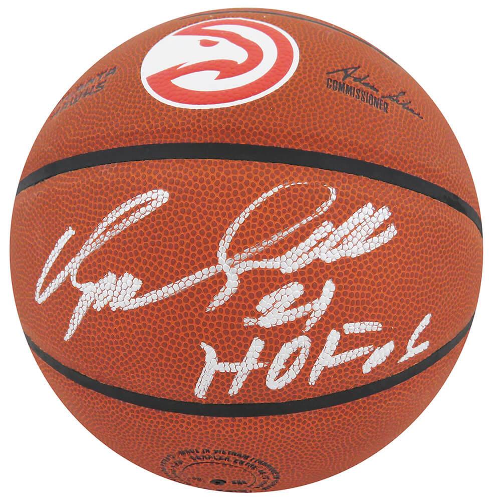Dominique Wilkins Signed Hawks Logo NBA Basketball Inscribed "HOF 06" (Schwartz) at PristineAuction.com Dominique Wilkins Signed Hawks Logo NBA Basketball Inscribed "HOF 06" (Schwartz) at PristineAuction.com