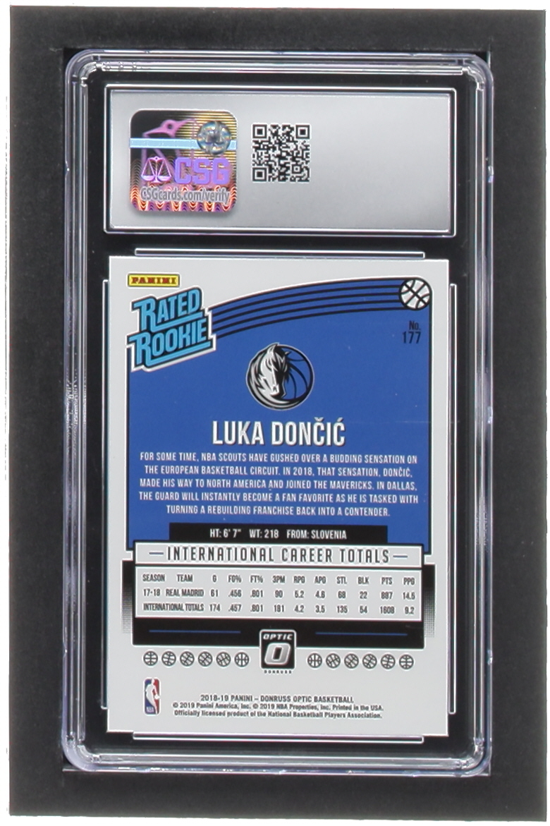 Luka Doncic 2018-19 Donruss Optic #177 RR RC (CSG 9) at PristineAuction.com Luka Doncic 2018-19 Donruss Optic #177 RR RC (CSG 9) at PristineAuction.com