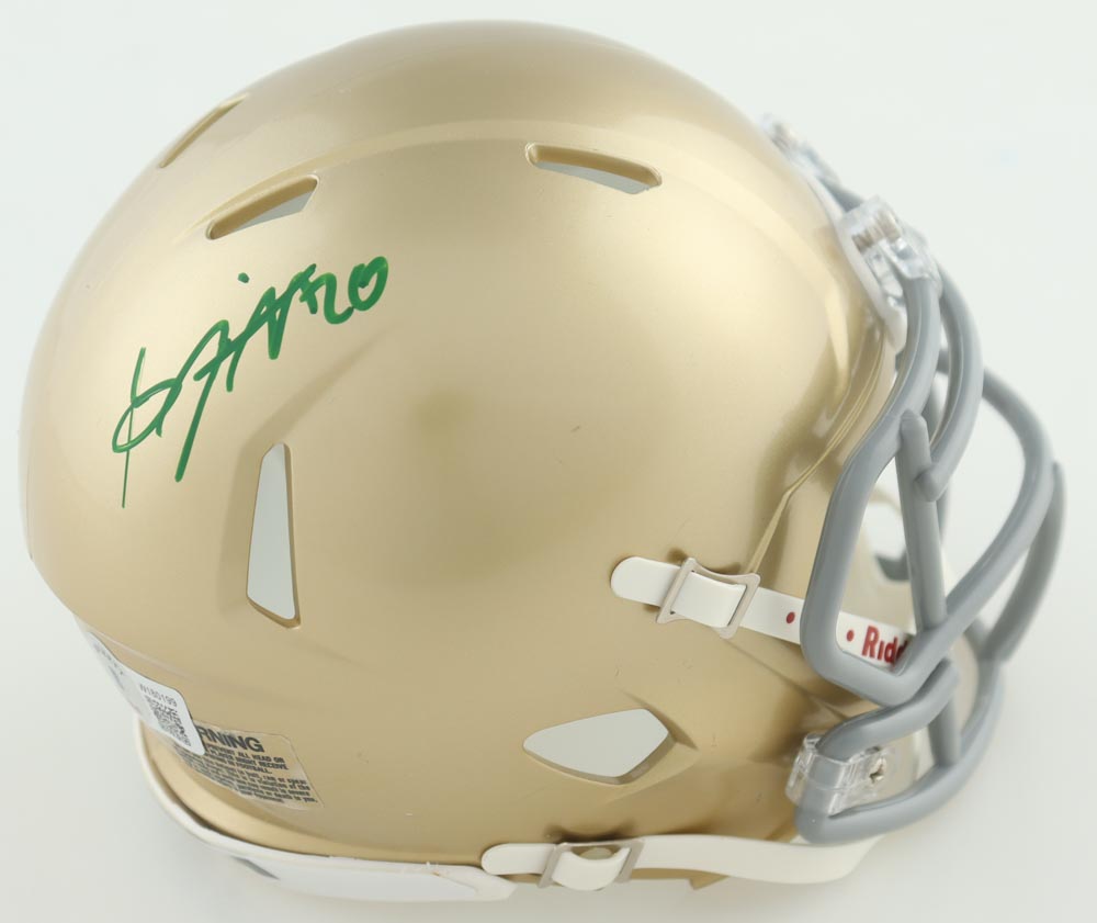 Benjamin Morrison Signed Notre Dame Fighting Irish Speed Mini Helmet (Beckett) at PristineAuction.com Benjamin Morrison Signed Notre Dame Fighting Irish Speed Mini Helmet (Beckett) at PristineAuction.com