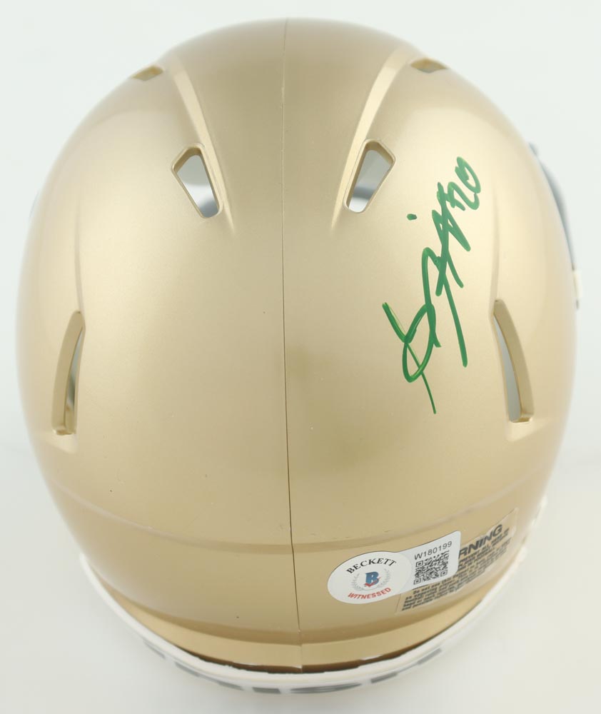 Benjamin Morrison Signed Notre Dame Fighting Irish Speed Mini Helmet (Beckett) at PristineAuction.com Benjamin Morrison Signed Notre Dame Fighting Irish Speed Mini Helmet (Beckett) at PristineAuction.com