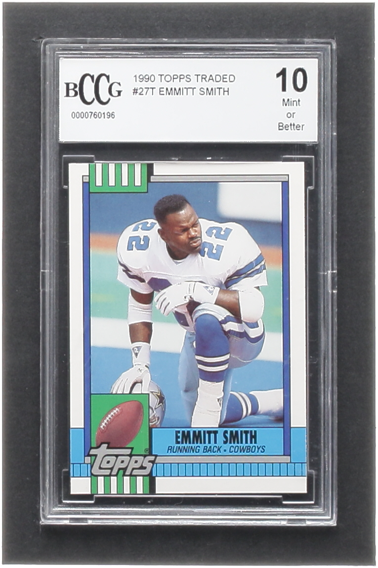 Emmitt Smith 1990 Topps Traded #27T RC (BCCG 10) at PristineAuction.com Emmitt Smith 1990 Topps Traded #27T RC (BCCG 10) at PristineAuction.com