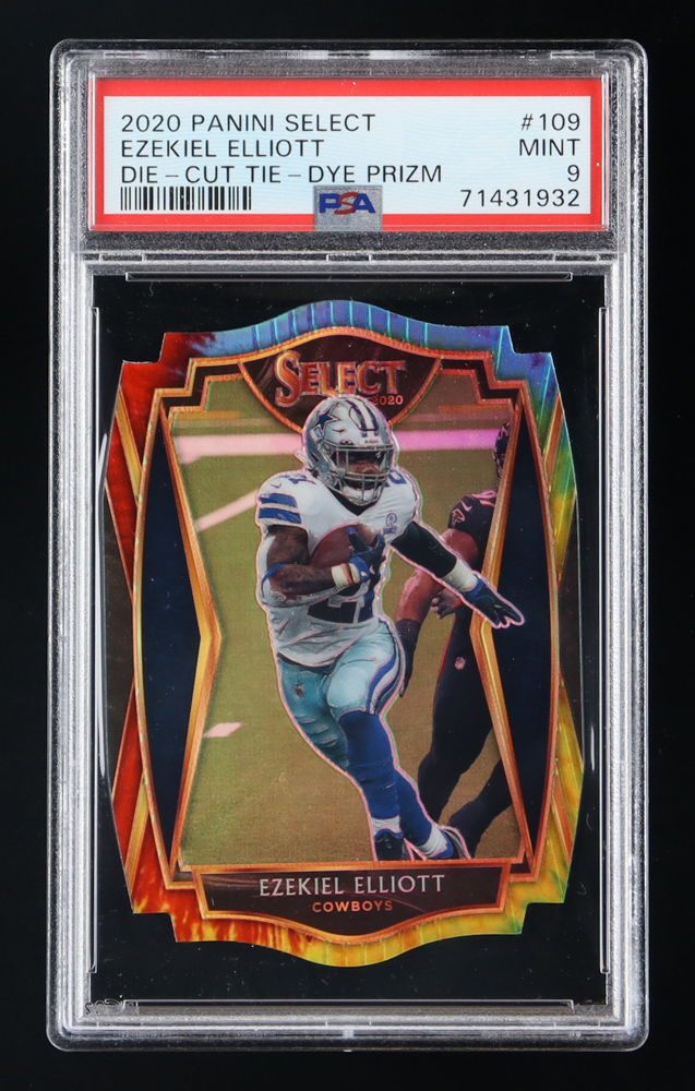 Ezekiel Elliott 2020 Select Prizm Tie Dye Die Cut #109 #14/25 (PSA 9) at PristineAuction.com Ezekiel Elliott 2020 Select Prizm Tie Dye Die Cut #109 #14/25 (PSA 9) at PristineAuction.com