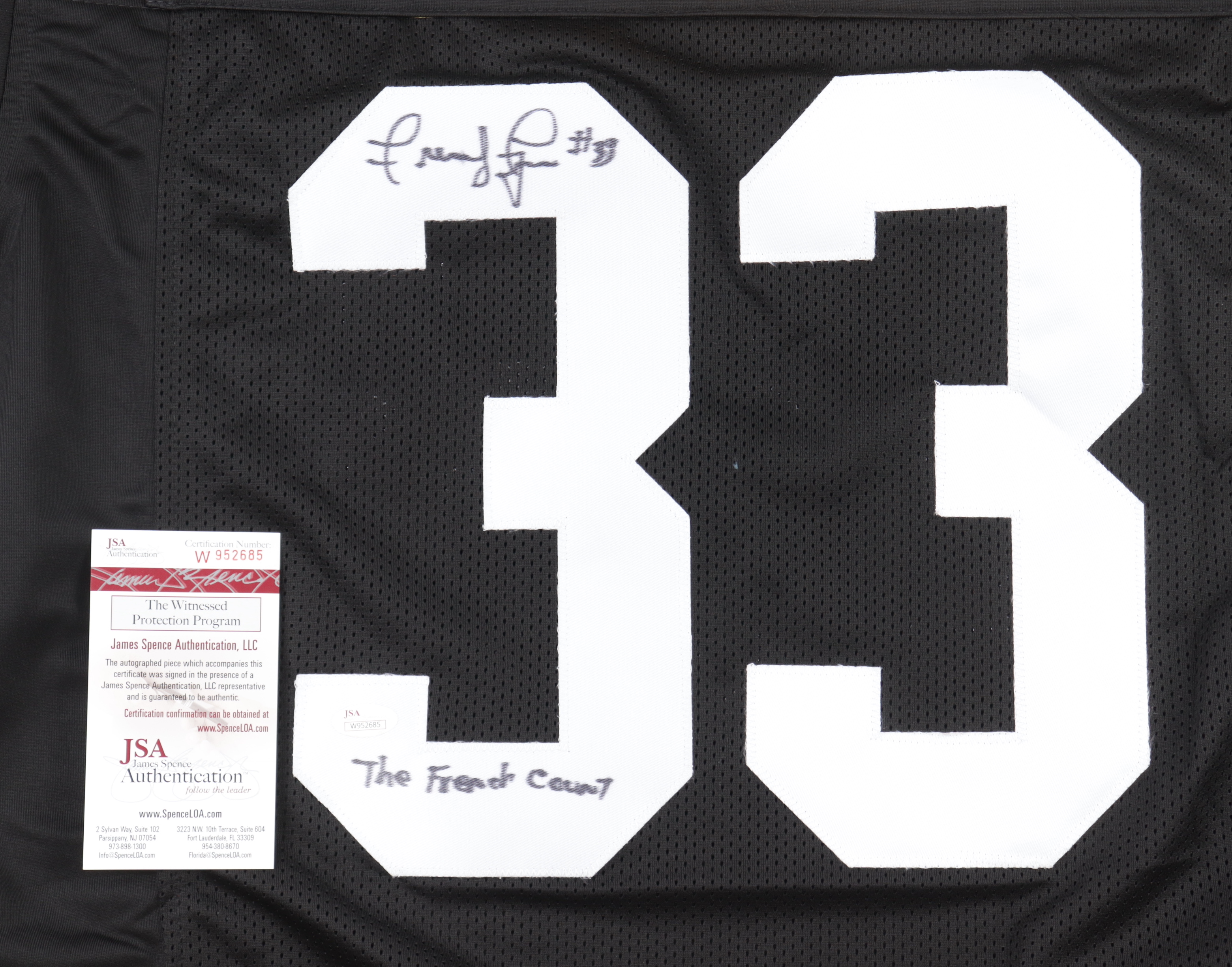 John Fuqua Signed Jersey Inscribed "The French Count" (JSA) at PristineAuction.com John Fuqua Signed Jersey Inscribed "The French Count" (JSA) at PristineAuction.com