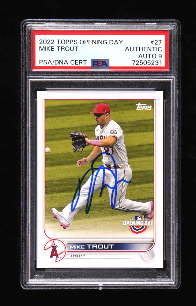 Mike Trout Signed 2022 Topps Opening Day #27 (PSA | Autograph Graded 9) at PristineAuction.com Mike Trout Signed 2022 Topps Opening Day #27 (PSA | Autograph Graded 9) at PristineAuction.com