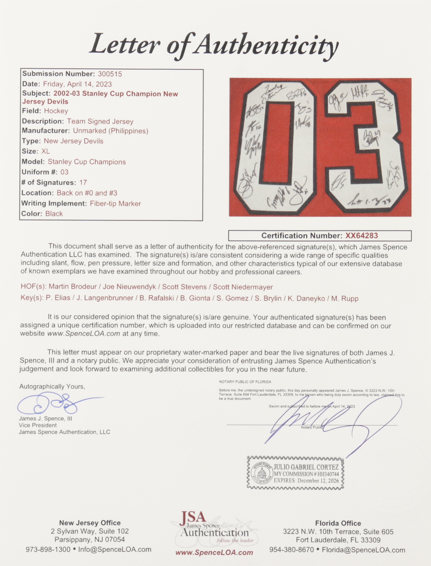 Devils Jersey Team-Signed by (17) with Martin Brodeur, Joe Nieuwendyk, Scott Stevens, Scott Niedermayer, Patrik Elias (JSA) at PristineAuction.com Devils Jersey Team-Signed by (17) with Martin Brodeur, Joe Nieuwendyk, Scott Stevens, Scott Niedermayer, Patrik Elias (JSA) at PristineAuction.com