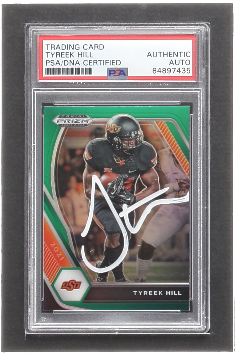 Tyreek Hill Signed 2021 Panini Prizm Draft Picks Prizms Green #59 (PSA) at PristineAuction.com Tyreek Hill Signed 2021 Panini Prizm Draft Picks Prizms Green #59 (PSA) at PristineAuction.com