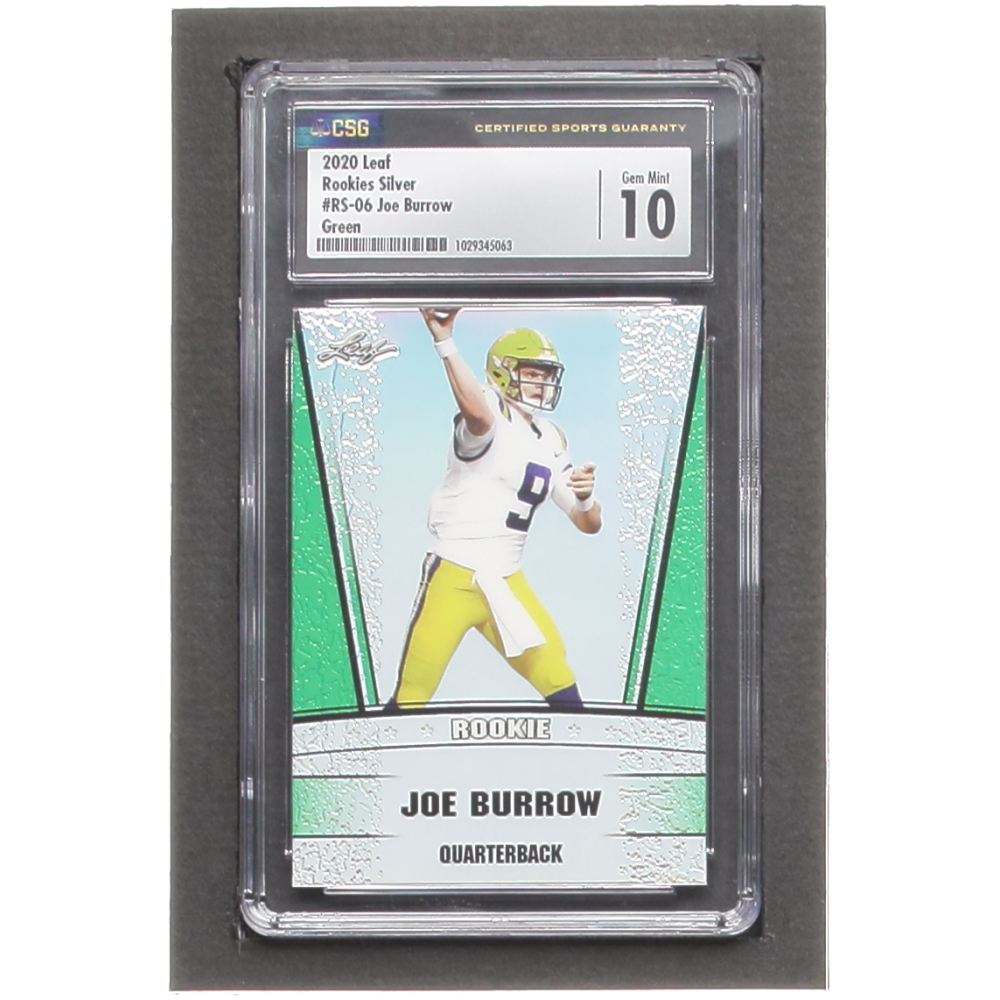 thumbnail interactive-video image 1 of 2020 Leaf Joe Burrow Flag Edition Rookie Card #01 – Heisman, LSU, Ungraded Mint 1 of 2