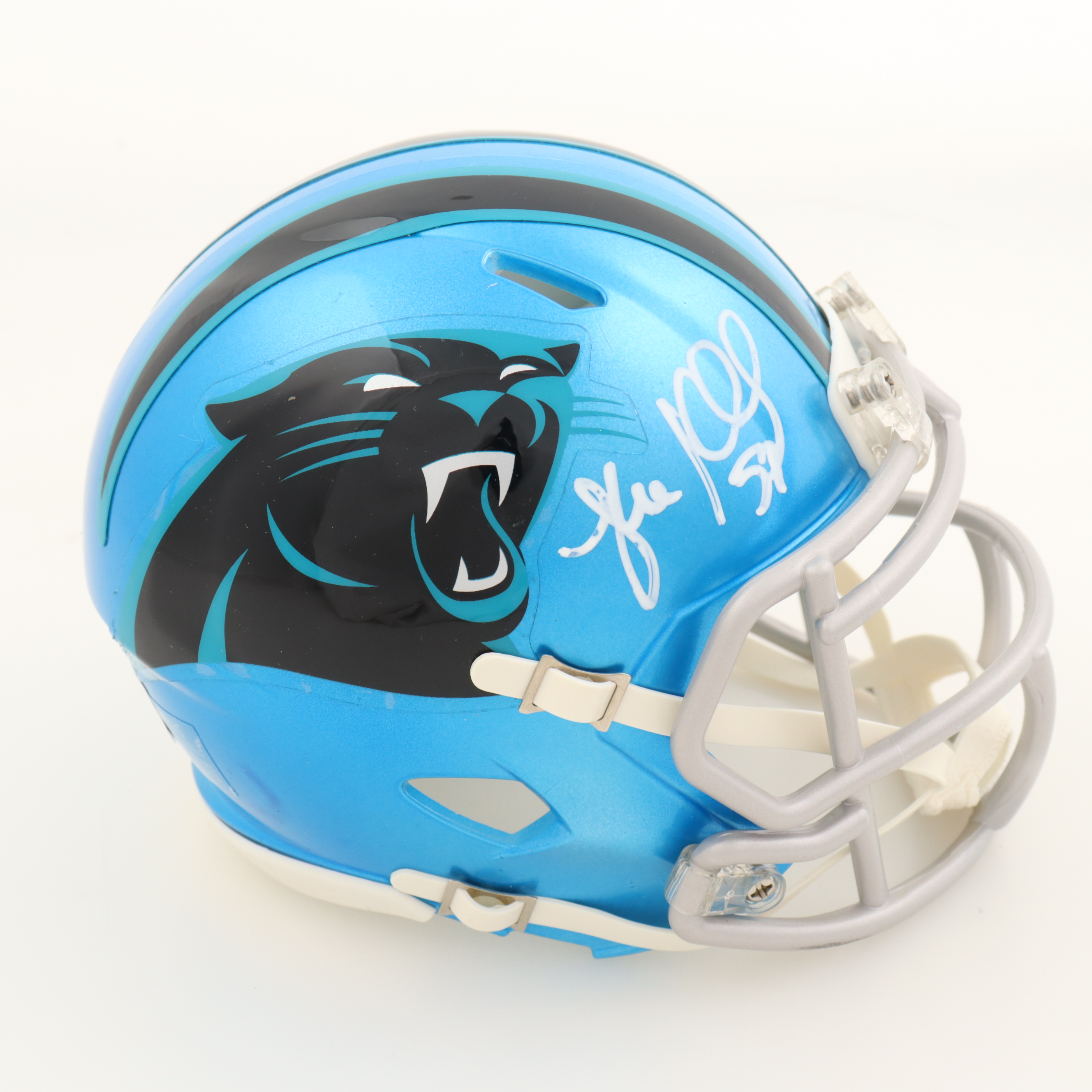Luke Kuechly Signed Panthers Flash Alternate Speed Mini Helmet (Beckett) at PristineAuction.com Luke Kuechly Signed Panthers Flash Alternate Speed Mini Helmet (Beckett) at PristineAuction.com