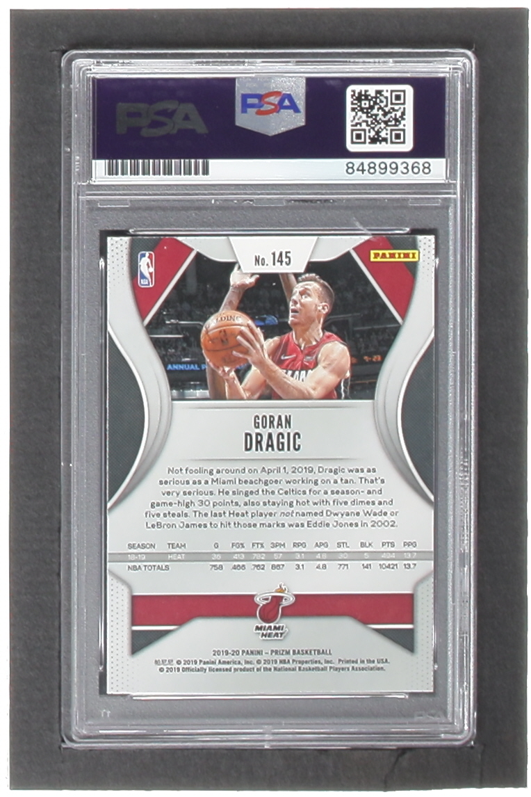 Goran Dragic Signed 2019-20 Panini Prizm #145 (PSA) at PristineAuction.com Goran Dragic Signed 2019-20 Panini Prizm #145 (PSA) at PristineAuction.com