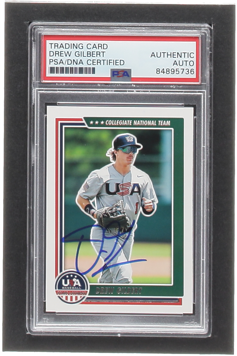 Drew Gilbert Signed 2022 USA Baseball Stars and Stripes #10 (PSA) at PristineAuction.com Drew Gilbert Signed 2022 USA Baseball Stars and Stripes #10 (PSA) at PristineAuction.com