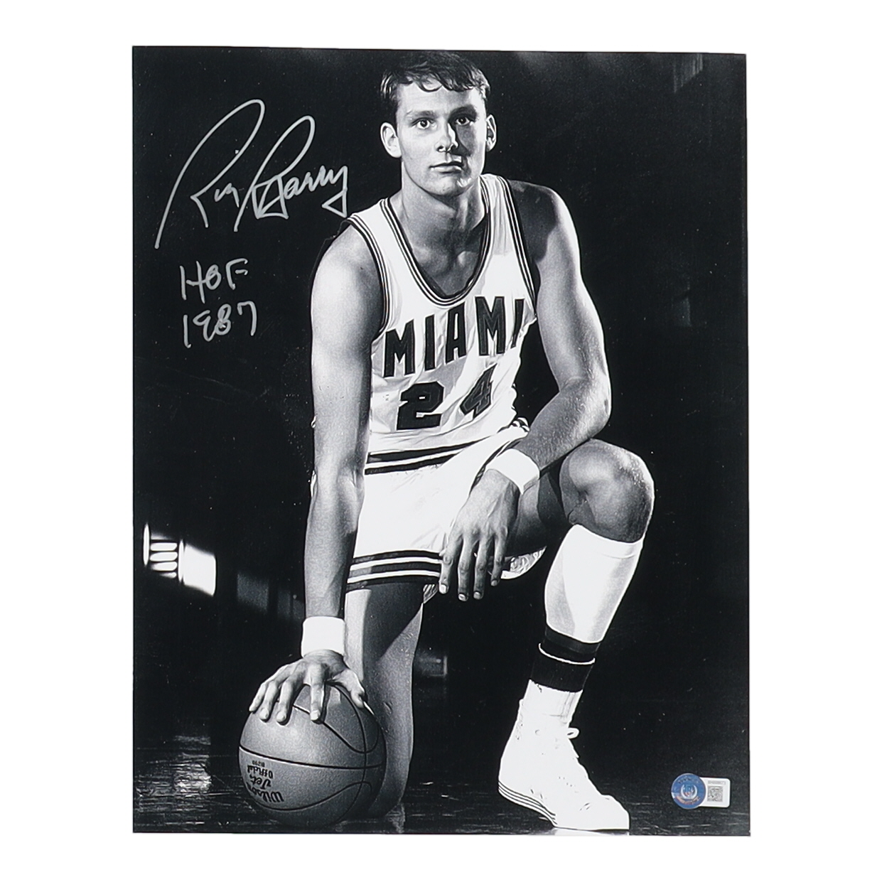 Rick Barry Signed Miami Hurricanes 11x14 Photo Inscribed "HOF 1987" (Beckett) at PristineAuction.com Rick Barry Signed Miami Hurricanes 11x14 Photo Inscribed "HOF 1987" (Beckett) at PristineAuction.com