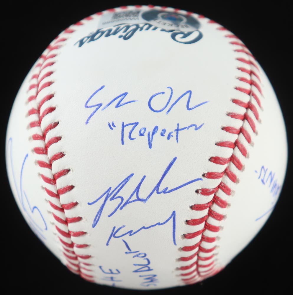 "The Sandlot" OML Baseball Signed by (6) with Tom Guiry, Chauncey Leopardi, Shane Obedzinksi, Marty York (Beckett) at PristineAuction.com "The Sandlot" OML Baseball Signed by (6) with Tom Guiry, Chauncey Leopardi, Shane Obedzinksi, Marty York (Beckett) at PristineAuction.com
