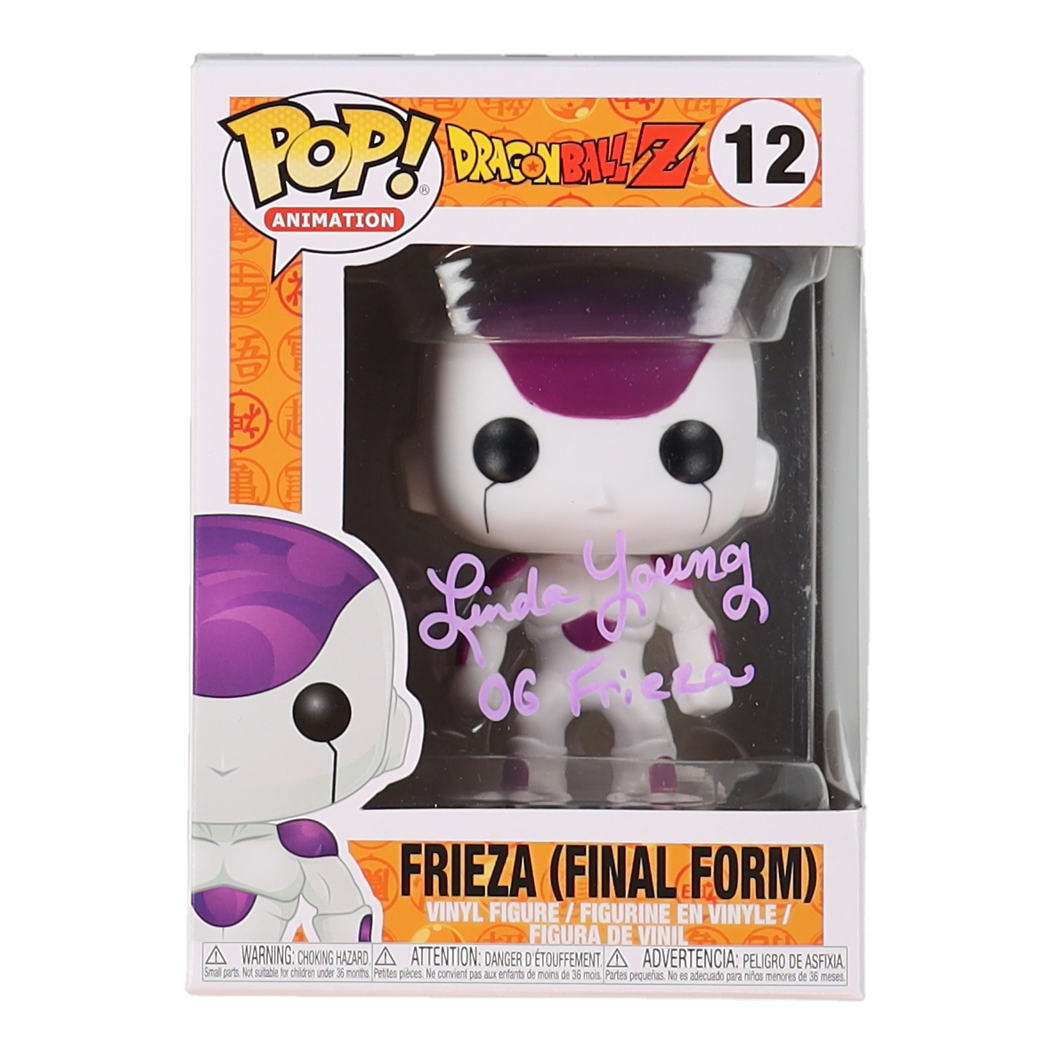 Linda Young Signed "Dragonball Z" #12 Frieza (Final Form) Funko Pop! Vinyl Figure Inscribed "OG Frieza" (JSA) at PristineAuction.com Linda Young Signed "Dragonball Z" #12 Frieza (Final Form) Funko Pop! Vinyl Figure Inscribed "OG Frieza" (JSA) at PristineAuction.com