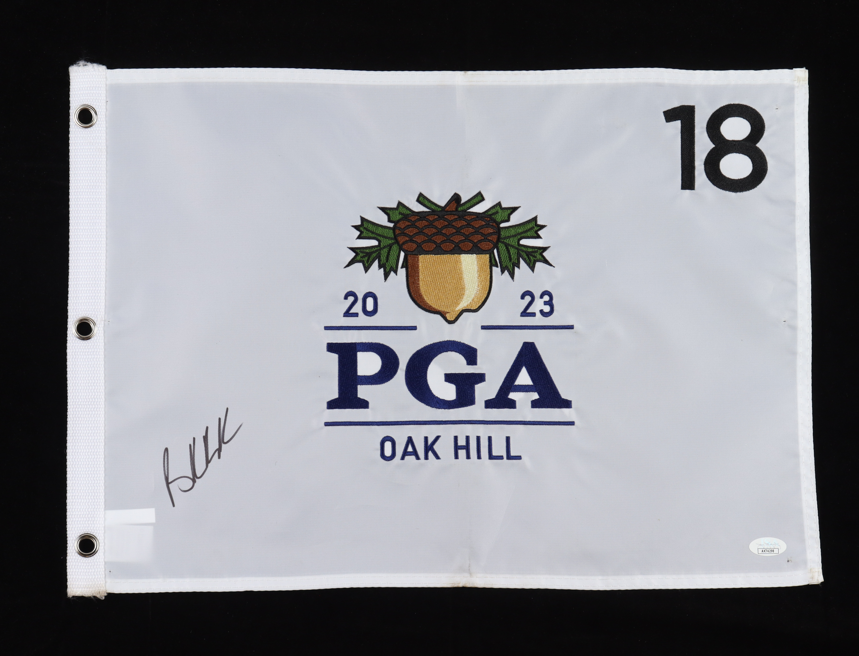 Brooks Koepka Signed 2023 PGA Oak Hill Pin Flag (JSA) at PristineAuction.com Brooks Koepka Signed 2023 PGA Oak Hill Pin Flag (JSA) at PristineAuction.com