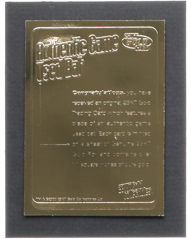 Barry Bonds 2000 Gold Collectibles 40/40 Club Game-Used Bat 23Kt Gold Card at PristineAuction.com Barry Bonds 2000 Gold Collectibles 40/40 Club Game-Used Bat 23Kt Gold Card at PristineAuction.com
