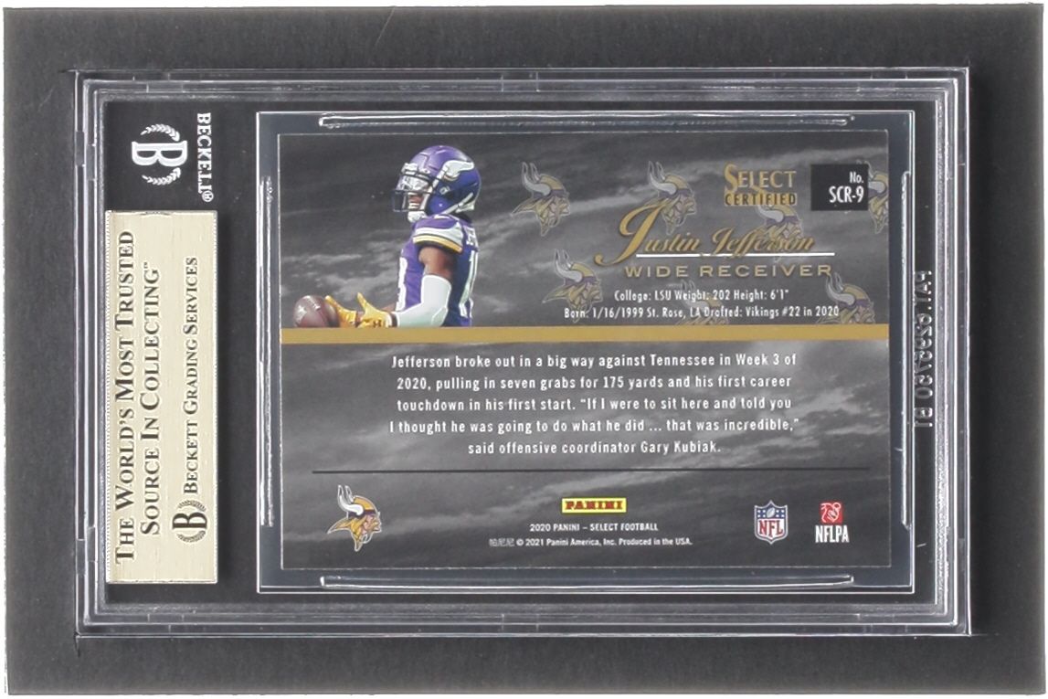 Justin Jefferson 2020 Select Select Certified Rookies #9 RC (BGS 9.5) at PristineAuction.com Justin Jefferson 2020 Select Select Certified Rookies #9 RC (BGS 9.5) at PristineAuction.com