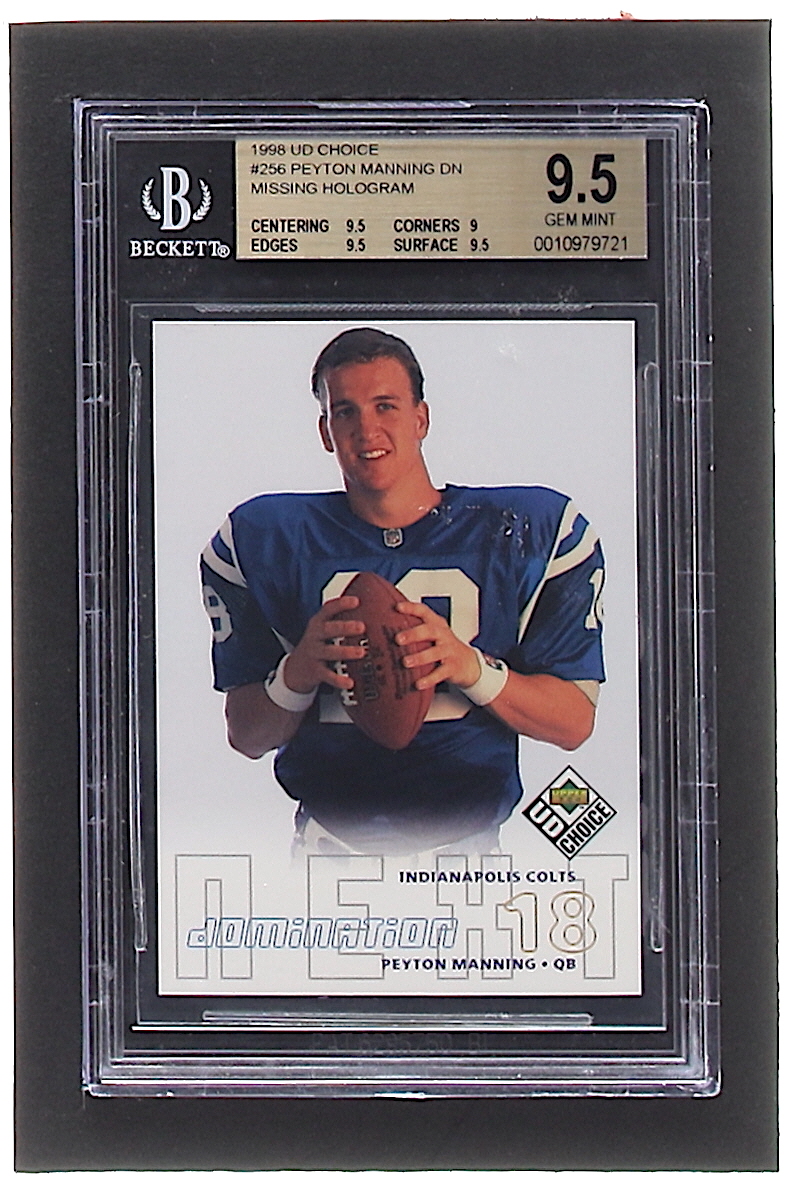 Peyton Manning 1998 UD Choice #256 DN RC (BGS 9.5) at PristineAuction.com Peyton Manning 1998 UD Choice #256 DN RC (BGS 9.5) at PristineAuction.com