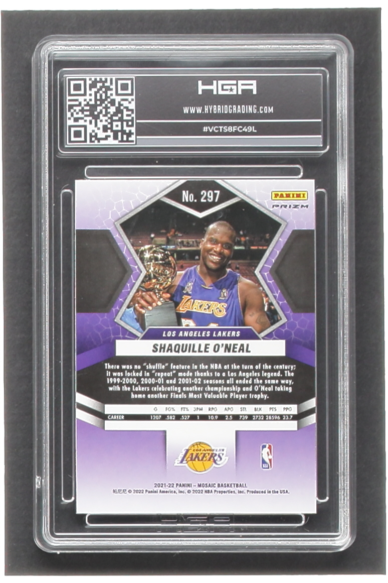Shaquille O'Neal 2021-22 Panini Mosaic Mosaic Green #297 MVP (HGA 7) at PristineAuction.com Shaquille O'Neal 2021-22 Panini Mosaic Mosaic Green #297 MVP (HGA 7) at PristineAuction.com