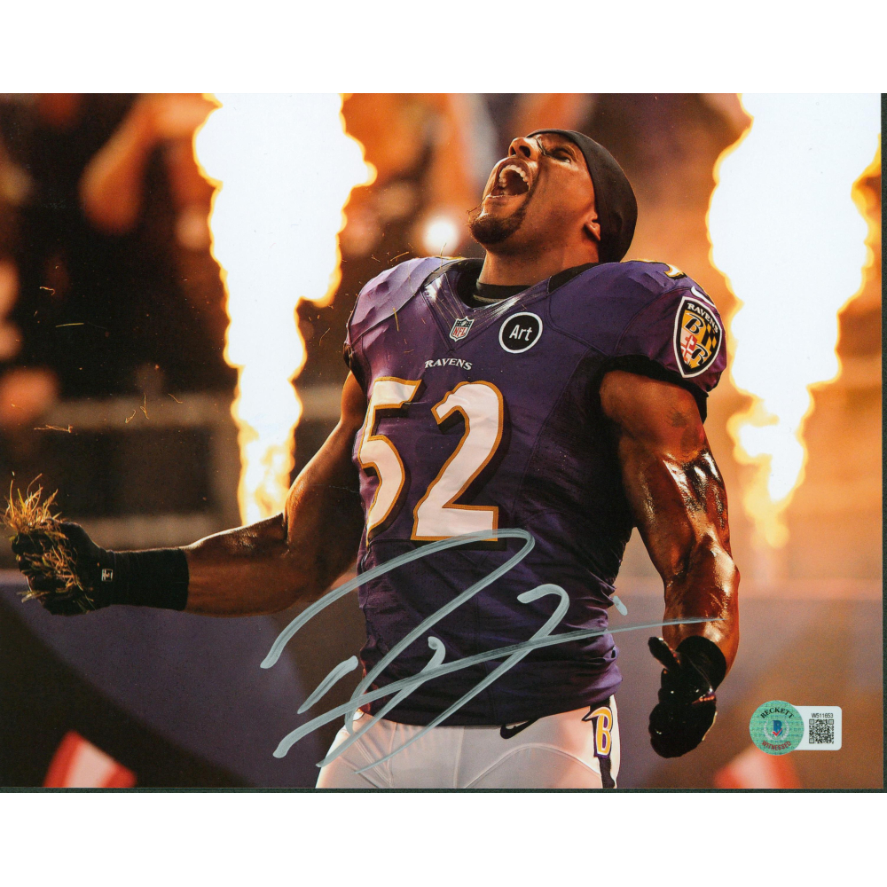 Ray Lewis Signed Ravens 8x10 Photo (Beckett) | Pristine Auction