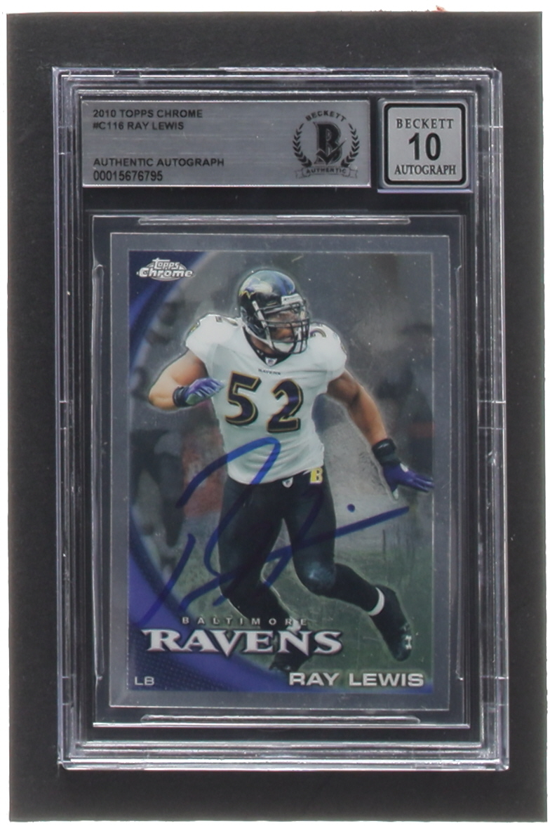 Ray Lewis Signed 2010 Topps Chrome #C116 (BGS | Auto 10) at PristineAuction.com Ray Lewis Signed 2010 Topps Chrome #C116 (BGS | Auto 10) at PristineAuction.com