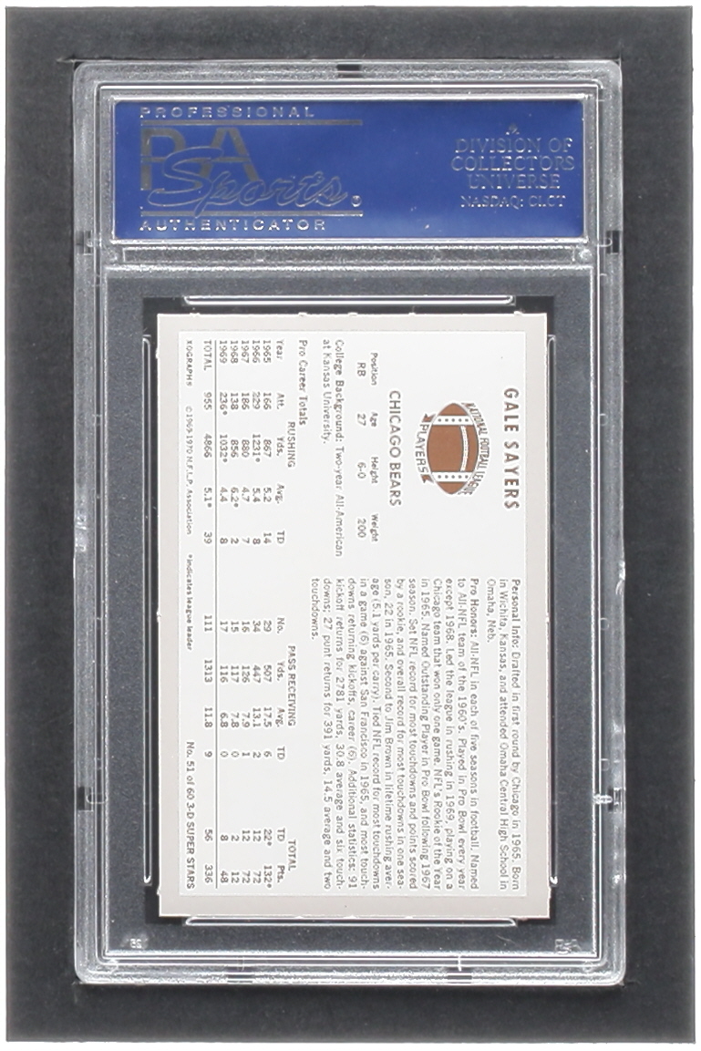 Gale Sayers 1970 Kellogg's #51 (PSA 9) at PristineAuction.com Gale Sayers 1970 Kellogg's #51 (PSA 9) at PristineAuction.com