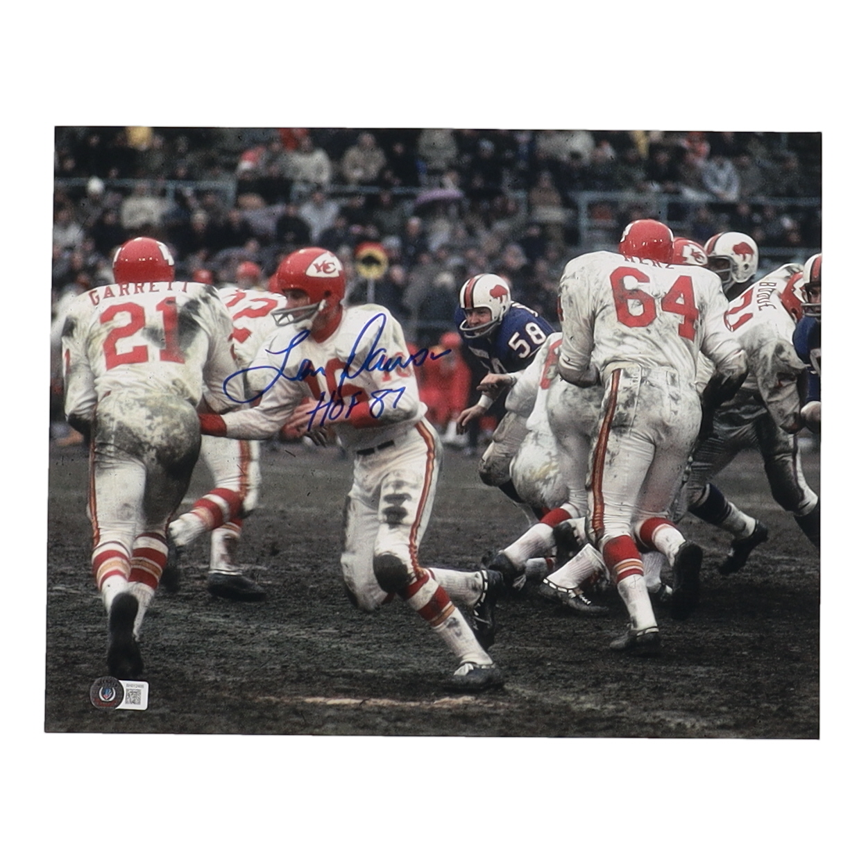 Len Dawson Signed Chiefs 11x14 Photo Inscribed "HOF 87" (Beckett) at PristineAuction.com Len Dawson Signed Chiefs 11x14 Photo Inscribed "HOF 87" (Beckett) at PristineAuction.com