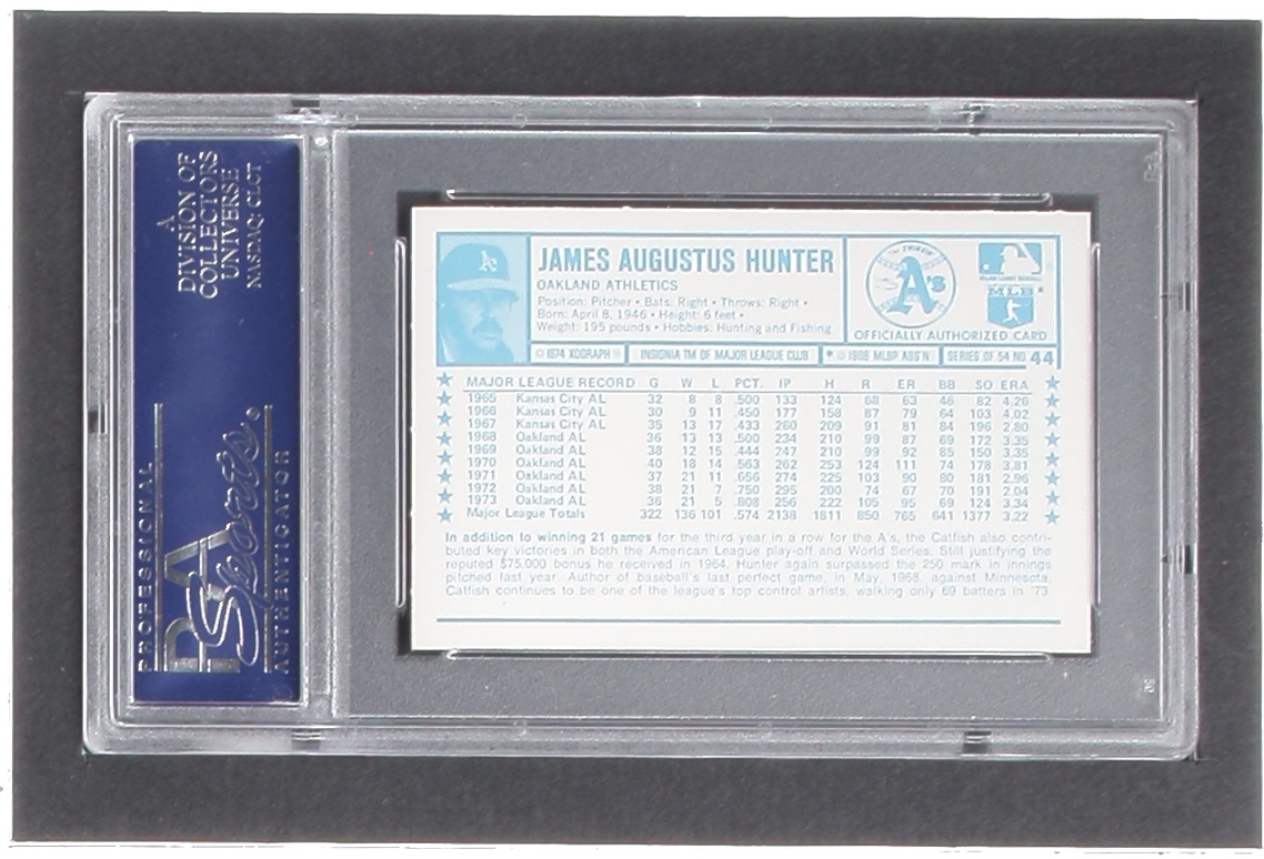 Jim Hunter 1974 Kellogg's #44 (PSA 10) at PristineAuction.com Jim Hunter 1974 Kellogg's #44 (PSA 10) at PristineAuction.com