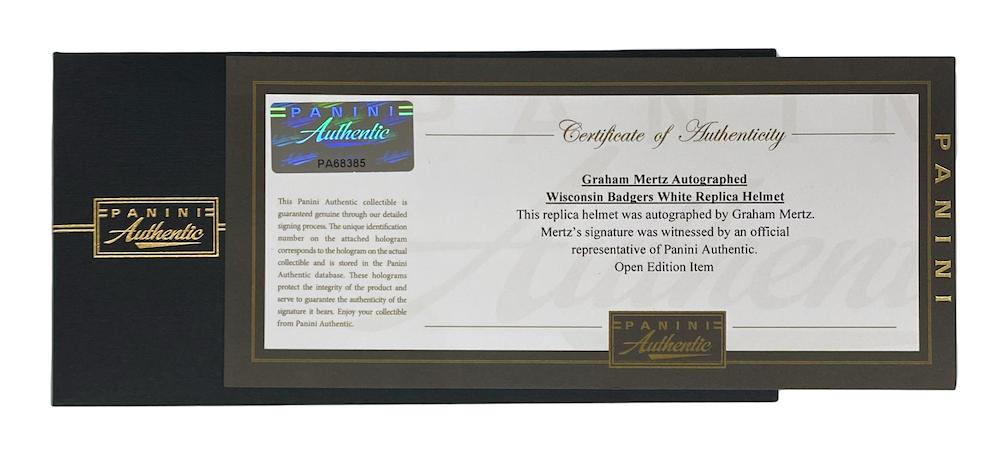 Graham Mertz Signed Wisconsin Badgers Full-Size Helmet (Panini) at PristineAuction.com Graham Mertz Signed Wisconsin Badgers Full-Size Helmet (Panini) at PristineAuction.com