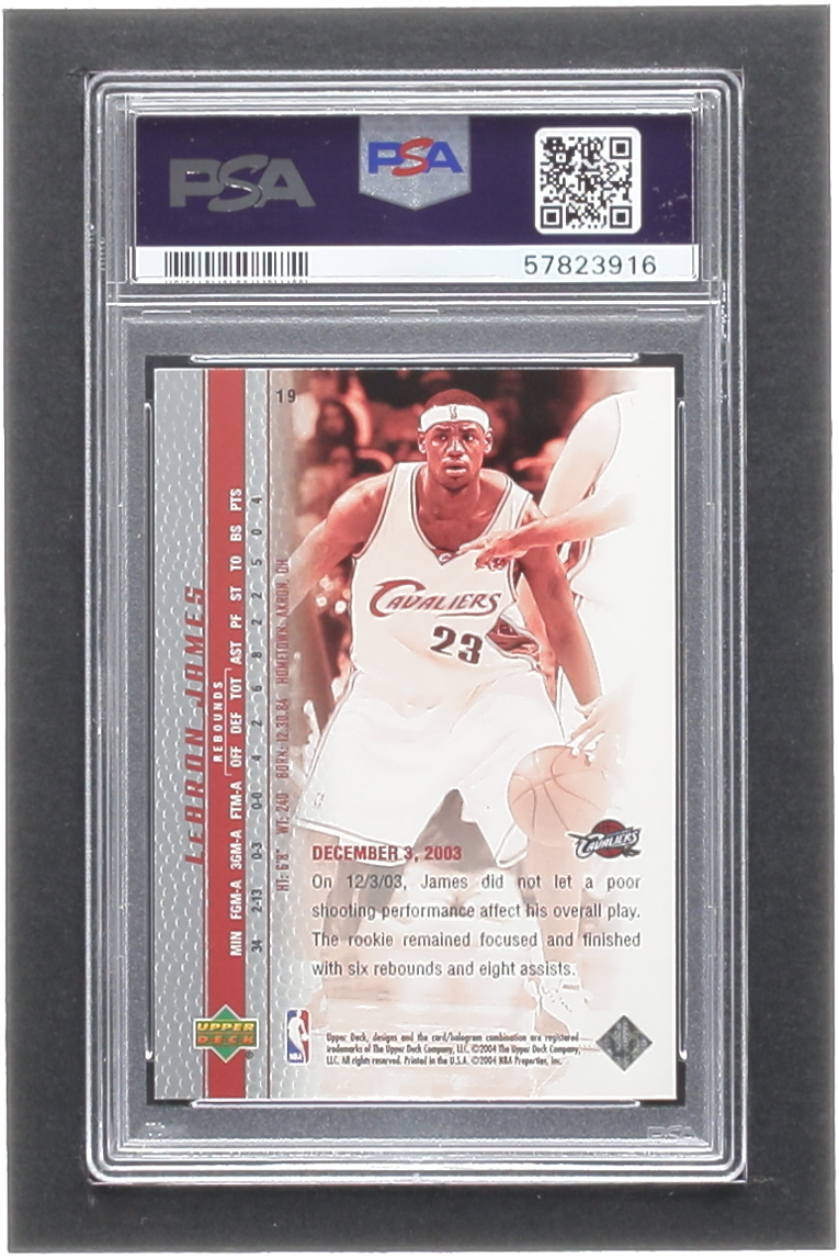 LeBron James 2003-04 Upper Deck Phenomenal Beginning LeBron James #19 RC / Ready to Anticipate (PSA 9) at PristineAuction.com LeBron James 2003-04 Upper Deck Phenomenal Beginning LeBron James #19 RC / Ready to Anticipate (PSA 9) at PristineAuction.com