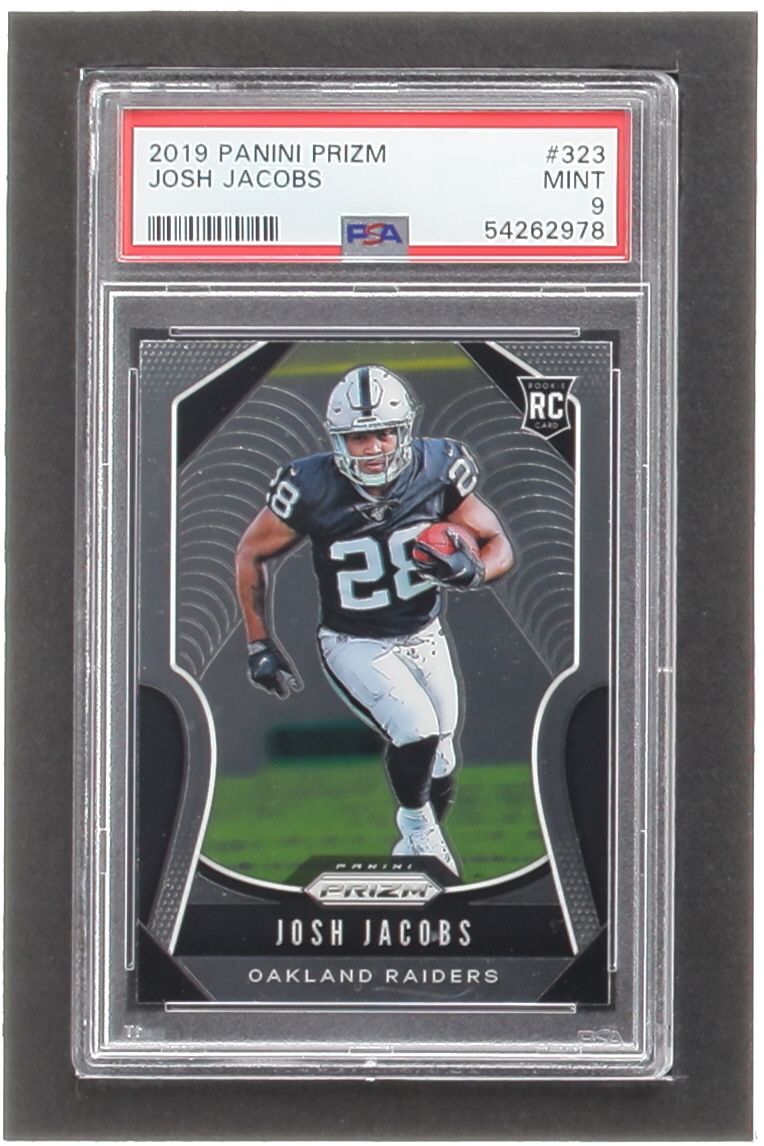 Josh Jacobs 2019 Panini Prizm #323 RC (PSA 9) at PristineAuction.com Josh Jacobs 2019 Panini Prizm #323 RC (PSA 9) at PristineAuction.com