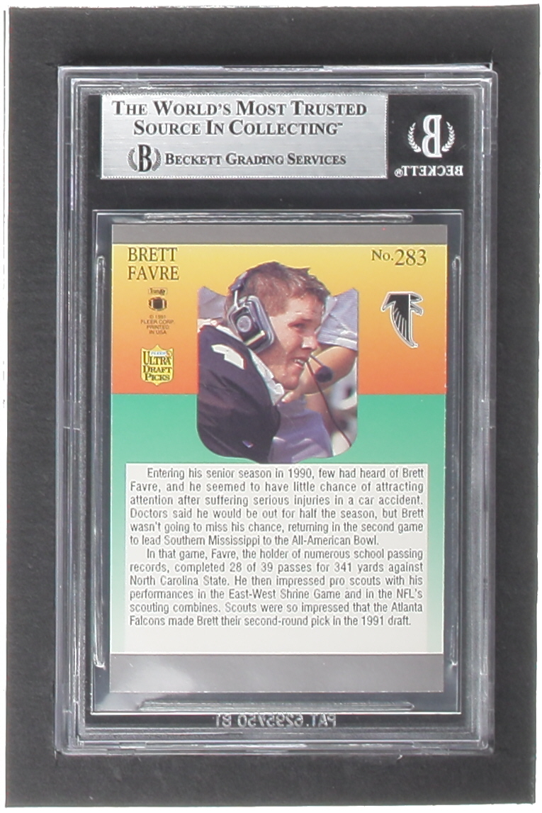 Brett Favre 1991 Ultra #283 RC (BGS 9) at PristineAuction.com Brett Favre 1991 Ultra #283 RC (BGS 9) at PristineAuction.com