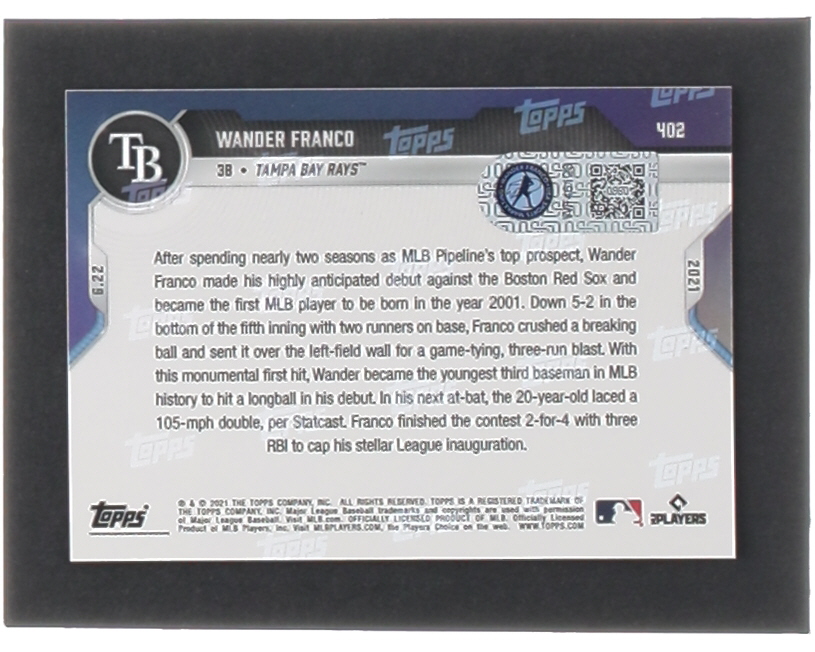 Wander Franco Signed 2021 Topps Now #402 RC (Franco) at PristineAuction.com Wander Franco Signed 2021 Topps Now #402 RC (Franco) at PristineAuction.com