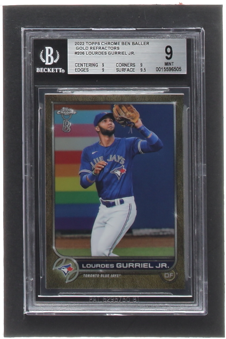 Lourdes Gurriel Jr. 2022 Topps Chrome Ben Baller Gold Refractors #206 #40/50 (BGS 9) at PristineAuction.com Lourdes Gurriel Jr. 2022 Topps Chrome Ben Baller Gold Refractors #206 #40/50 (BGS 9) at PristineAuction.com