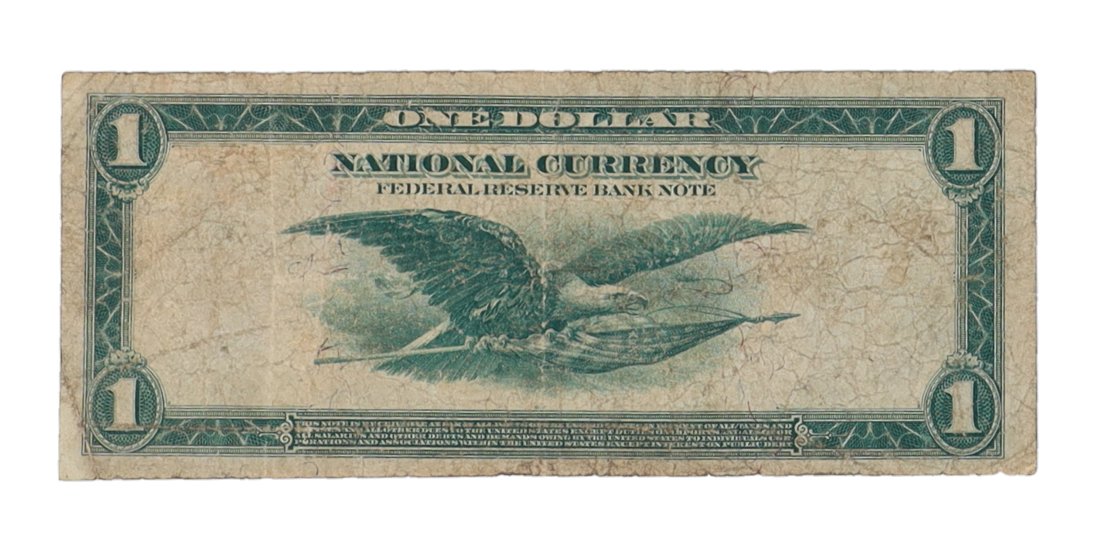 1918 $1 One Dollar Blue Seal Federal Reserve Bank Note of New York, New York at PristineAuction.com 1918 $1 One Dollar Blue Seal Federal Reserve Bank Note of New York, New York at PristineAuction.com