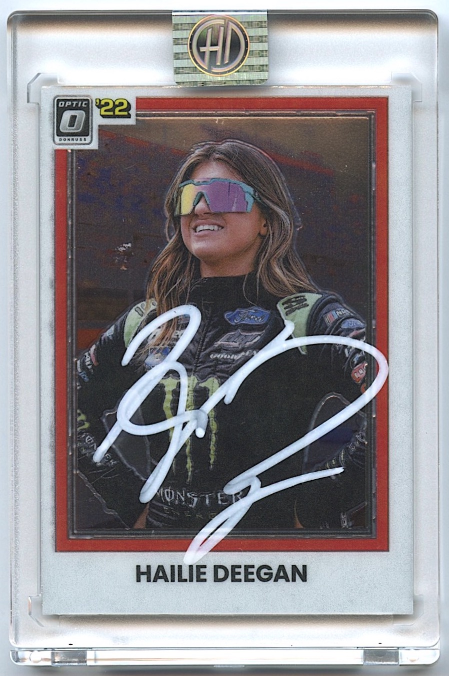 Hailie Deegan Signed 2022 Donruss Optic #62 Retro (Deegan COA) at PristineAuction.com Hailie Deegan Signed 2022 Donruss Optic #62 Retro (Deegan COA) at PristineAuction.com