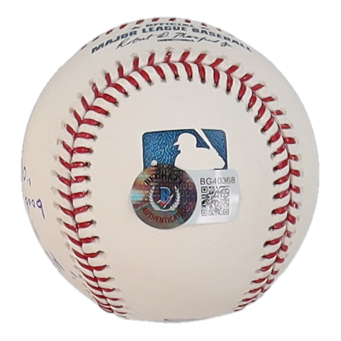 Oscar Nunez Signed OML Baseball Inscribed "Oscar" & "Meredith Your Boob Is Out" (Beckett) at PristineAuction.com Oscar Nunez Signed OML Baseball Inscribed "Oscar" & "Meredith Your Boob Is Out" (Beckett) at PristineAuction.com