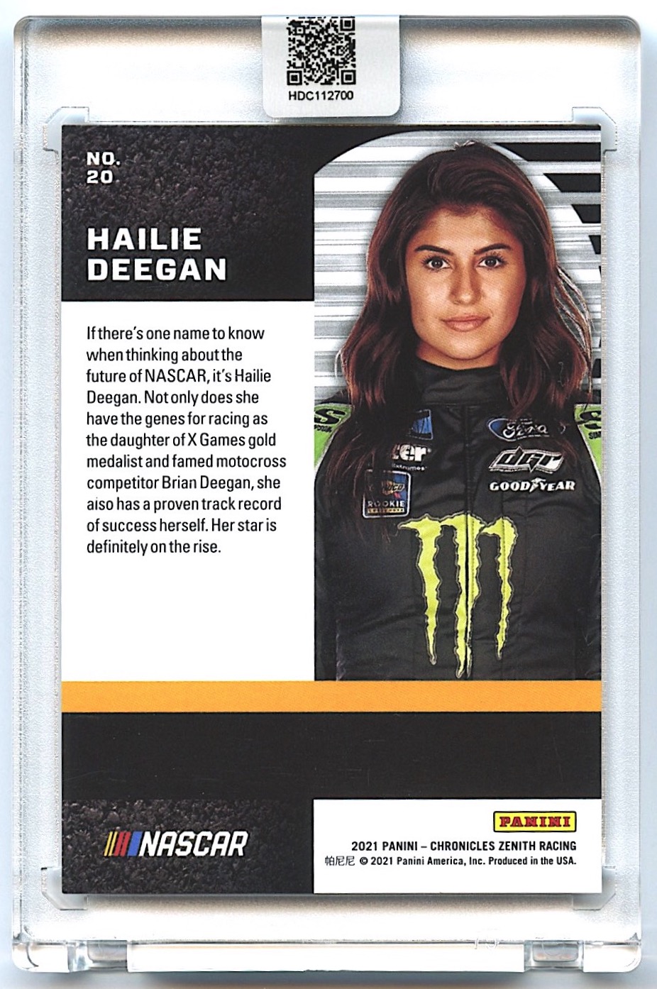 Hailie Deegan Signed 2021 Panini Chronicles Zenith #20 (Deegan COA) at PristineAuction.com Hailie Deegan Signed 2021 Panini Chronicles Zenith #20 (Deegan COA) at PristineAuction.com
