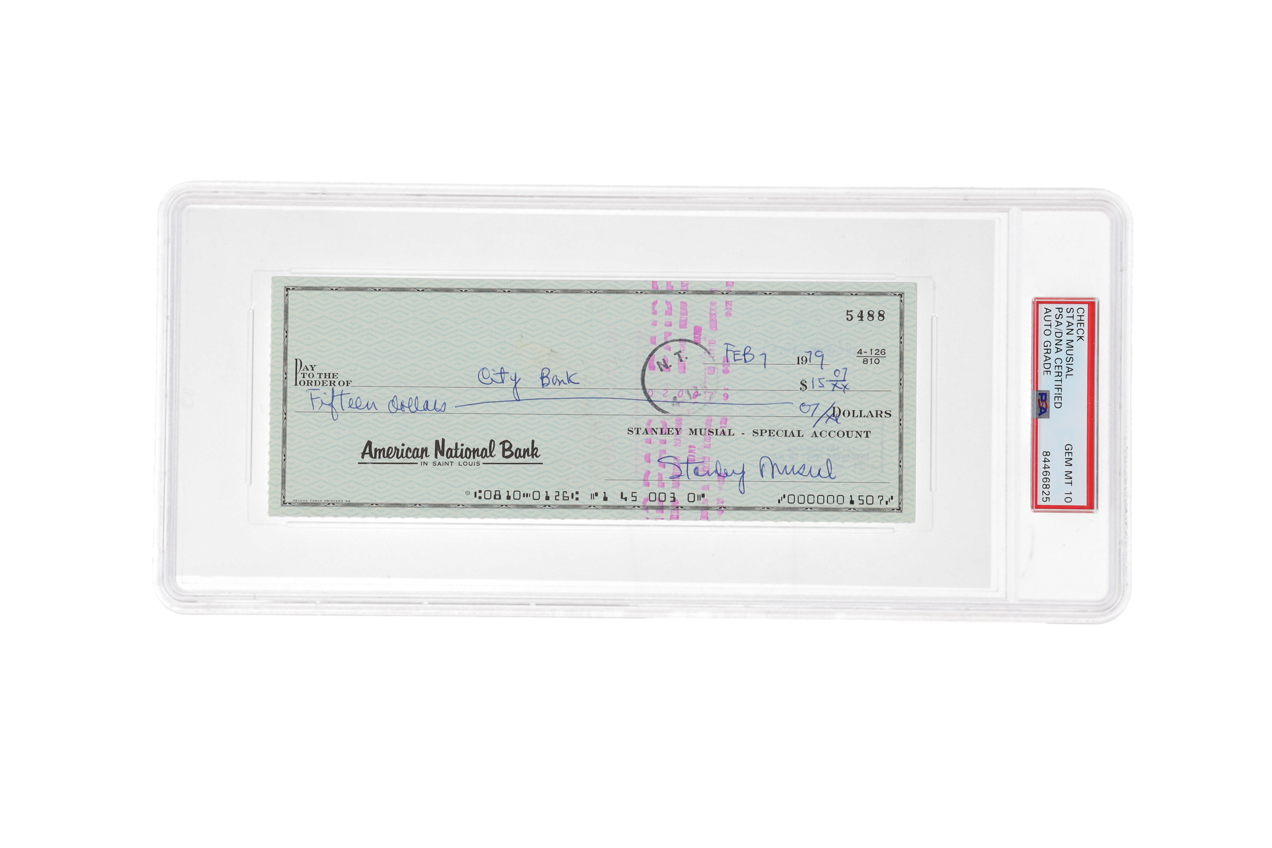 Stan Musial Signed 1983 Personal Bank Check with Full Name Signature (PSA | Autograph Graded 10) at PristineAuction.com Stan Musial Signed 1983 Personal Bank Check with Full Name Signature (PSA | Autograph Graded 10) at PristineAuction.com