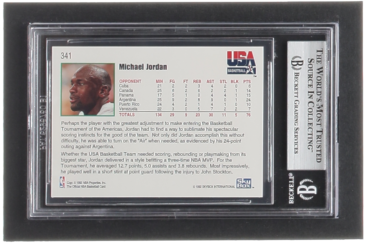 Michael Jordan 1992-93 Hoops #341 USA (BGS 9) at PristineAuction.com Michael Jordan 1992-93 Hoops #341 USA (BGS 9) at PristineAuction.com