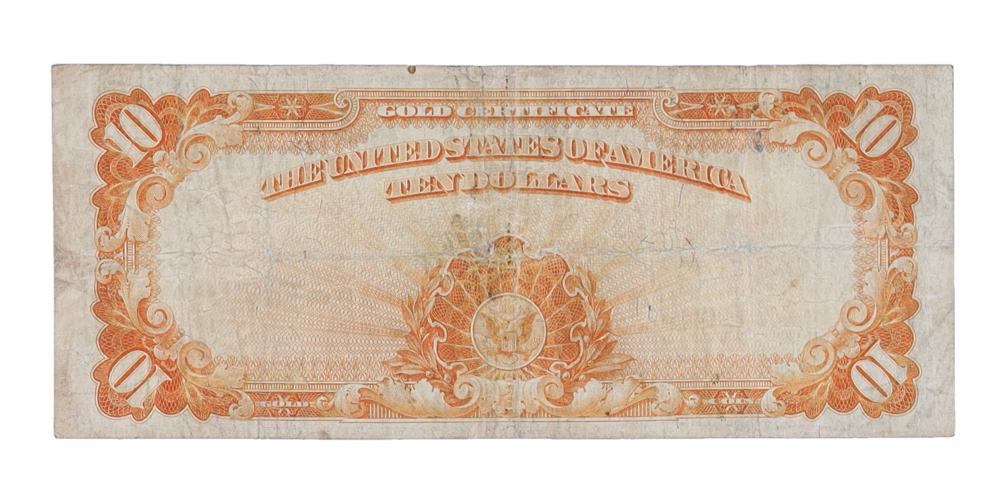 1922 $10 Ten Dollars U.S. Gold Certificate Bank Note at PristineAuction.com 1922 $10 Ten Dollars U.S. Gold Certificate Bank Note at PristineAuction.com