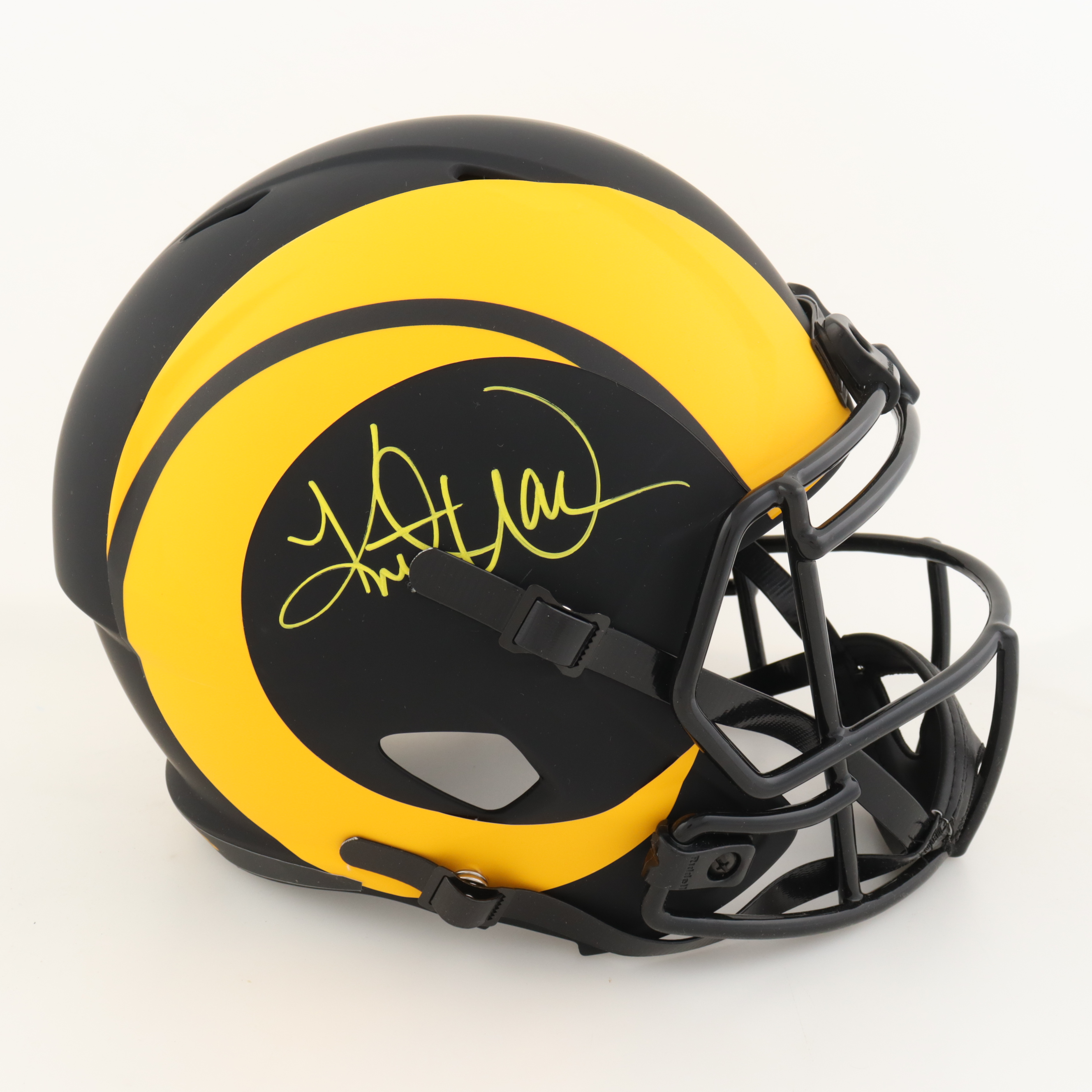 Kurt Warner Signed Rams Full-Size Speed Helmet (Beckett) at PristineAuction.com Kurt Warner Signed Rams Full-Size Speed Helmet (Beckett) at PristineAuction.com