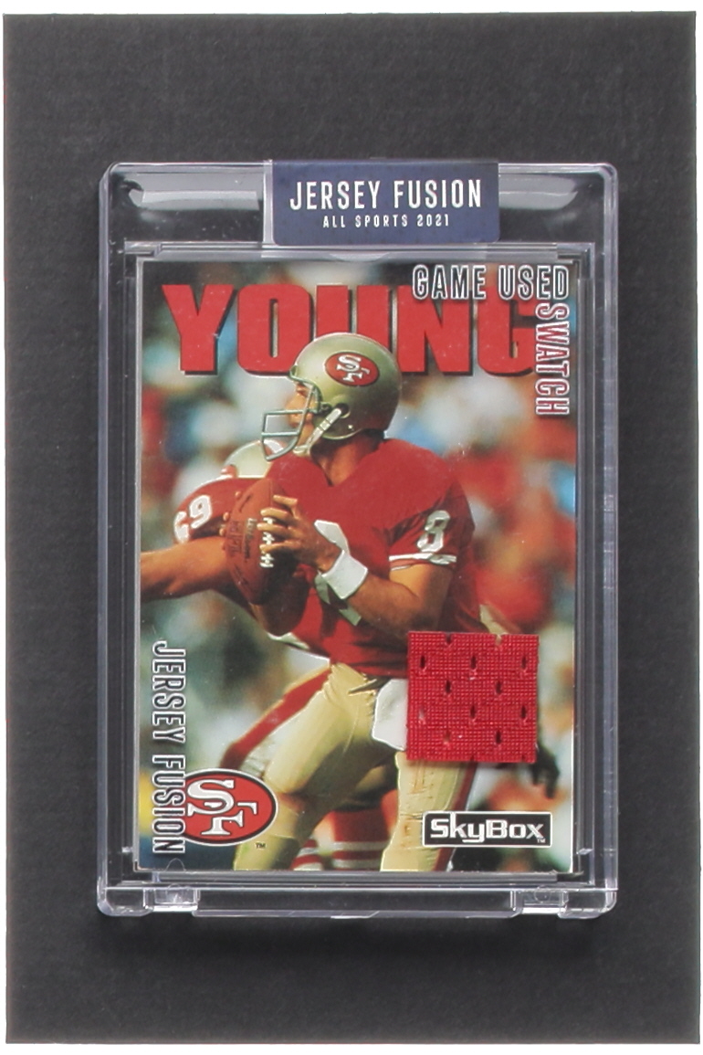 Steve Young 2021 Jersey Fusion All Sports Edition Game Used Swatch #SY94 at PristineAuction.com Steve Young 2021 Jersey Fusion All Sports Edition Game Used Swatch #SY94 at PristineAuction.com