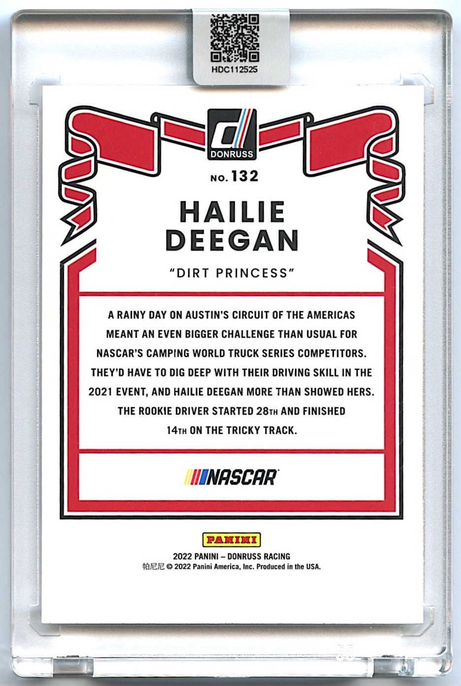 Hailie Deegan Signed 2022 Donruss #132 Retro Silver (Deegan COA) at PristineAuction.com Hailie Deegan Signed 2022 Donruss #132 Retro Silver (Deegan COA) at PristineAuction.com
